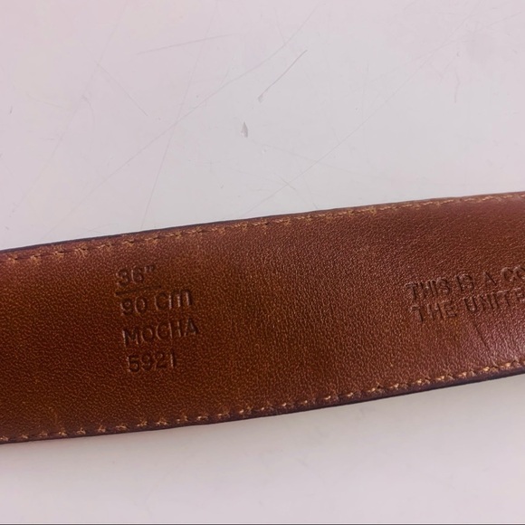 Coach Handcrafted Tumbled Cowhide Mocha Brown Belt women’s 36” - Picture 6 of 10